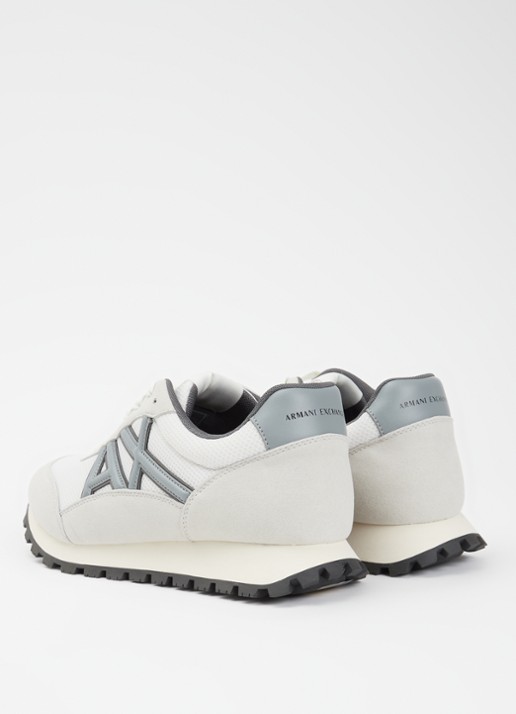 Armani Sneaker met mesh details en logo - achterkant 5 lichtgrijs