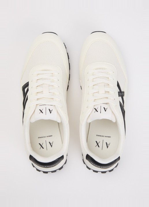 Armani Sneaker met mesh details en logo - detail 2 ivoor