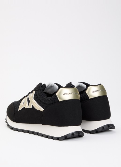 Armani Sneaker met mesh details en logo - achterkant antraciet