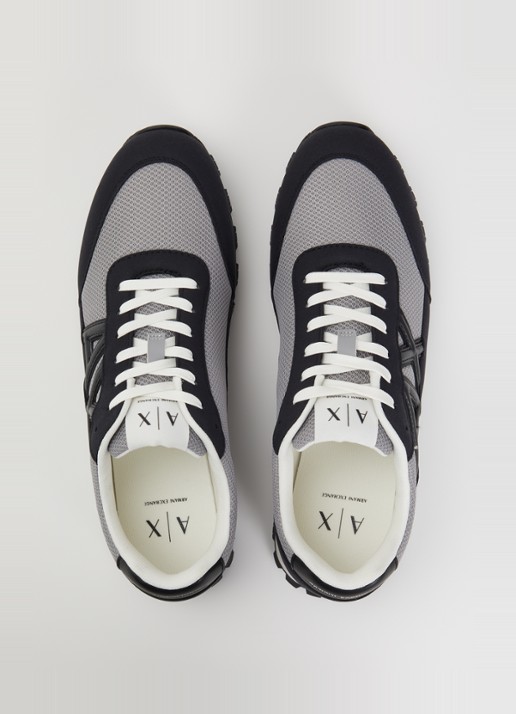 Armani Sneaker met mesh details en logo - detail 2 middengrijs