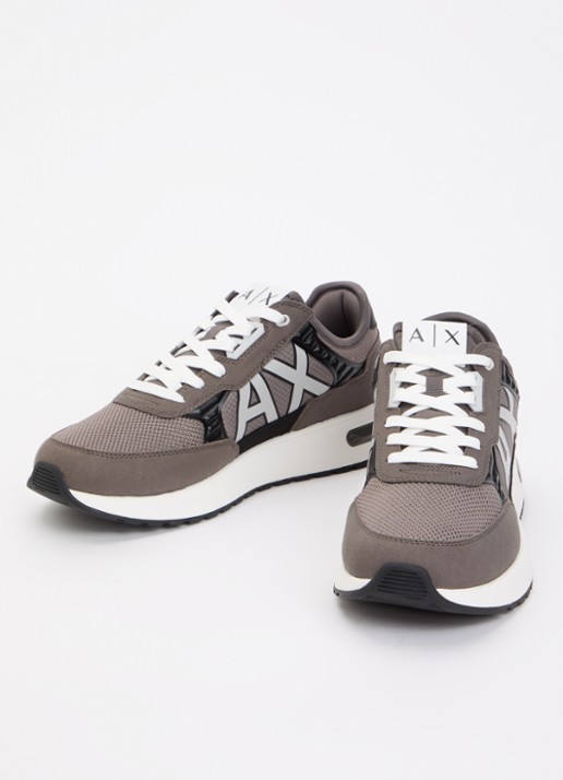 Armani Sneaker met mesh details - detail 3 donkergrijs