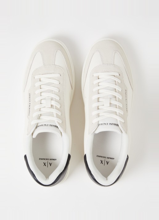 Armani Sneaker met suède details en logo - detail 2 zwart