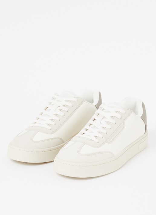 Armani Sneaker met suède details en logo - detail beige