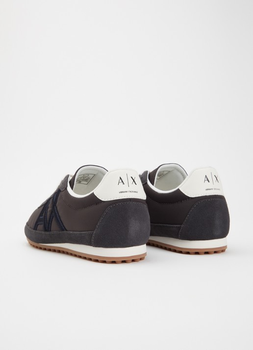 Armani Sneaker met suède details en logo - achterkant 4 donkerblauw