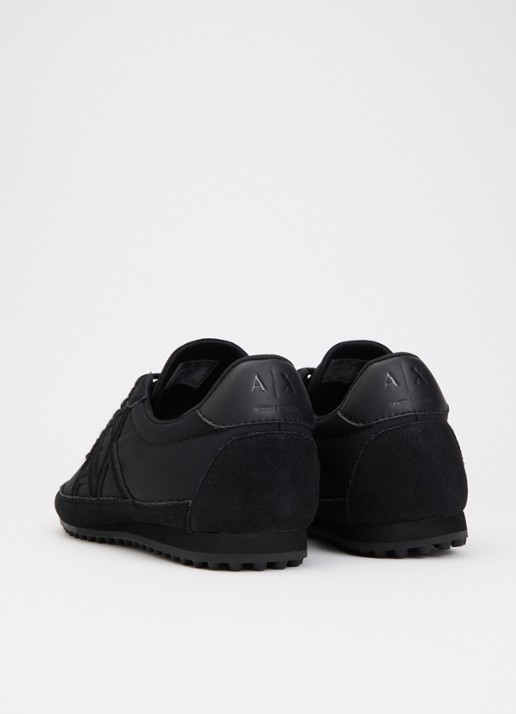Armani Sneaker met suède details en logo - achterkant 4 zwart
