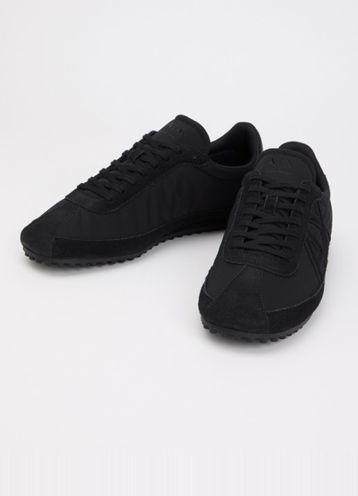 Armani Sneaker met suède details en logo - detail zwart