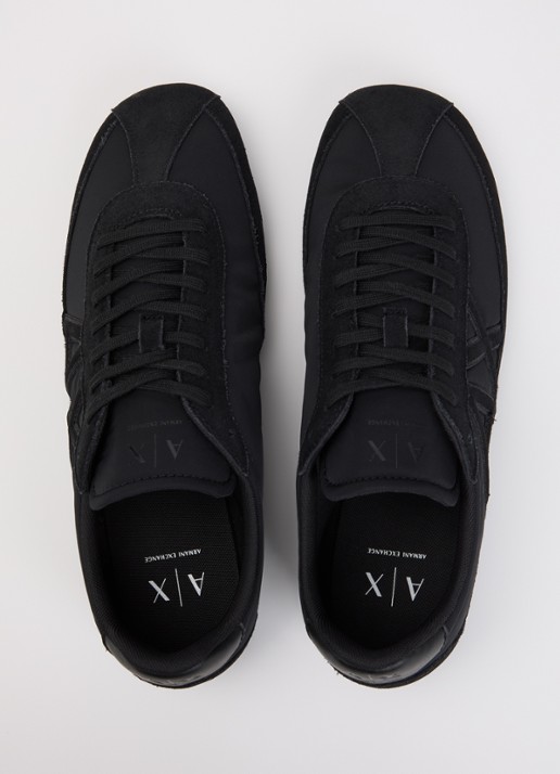 Armani Sneaker met suède details en logo - detail 2 zwart