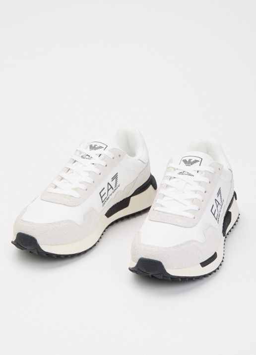 Armani Sneaker suède details en logo - detail gebroken wit