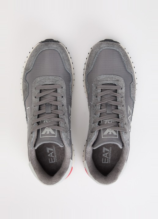 Armani Sneaker suède details en logo - detail 2 grijs