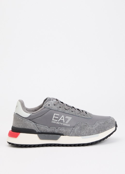 Armani Sneaker suède details en logo - voorkant 5 grijs