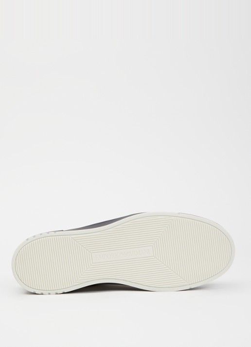Armani Sneaker van leer met details van suède - detail 5 zwart