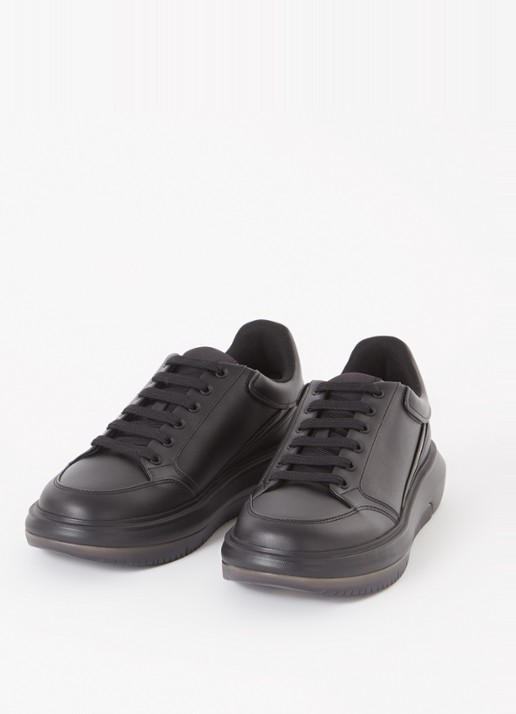 Armani Sneaker van leer met logo - detail zwart