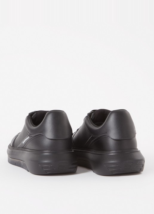 Armani Sneaker van leer met logo - detail 2 zwart