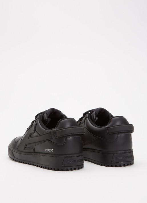 Armani Sneaker van leer met logo - achterkant 4 zwart