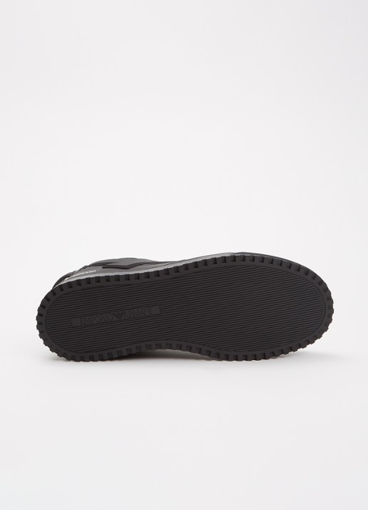 Armani Sneaker van leer met logo - detail 3 zwart