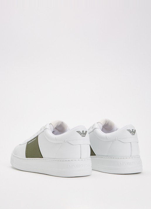Armani Sneaker van leer met logo - achterkant groen