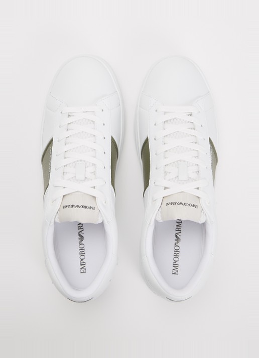 Armani Sneaker van leer met logo - detail 4 groen