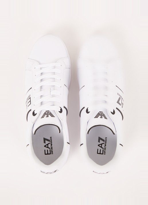 Armani Sneaker van leer met logo - detail 2 wit