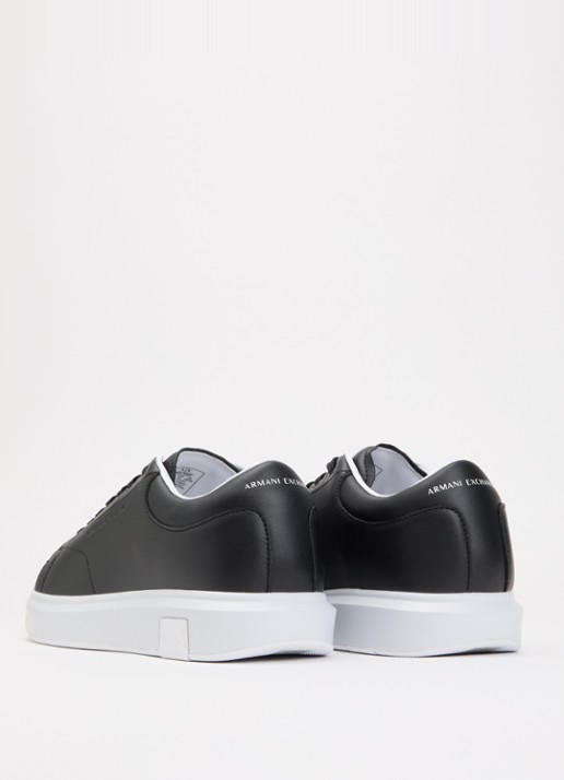 Armani Sneaker van leer met logo - achterkant zwart