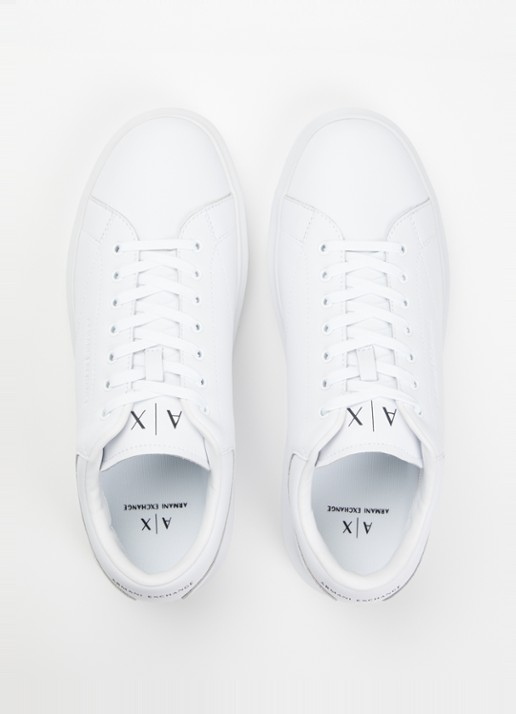 Armani Sneaker van leer met logo - detail 4 wit