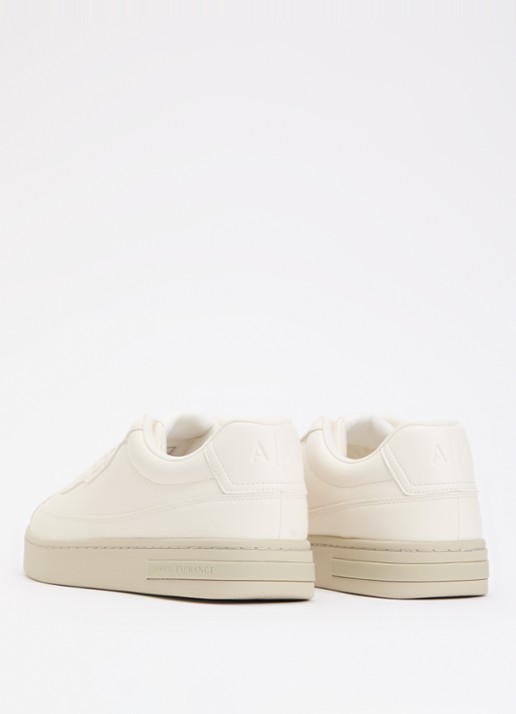 Armani Sneaker van leer met logo - achterkant 5 creme