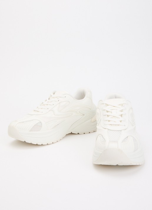 Armani Sneaker van leer met mesh details  - detail 2 wit