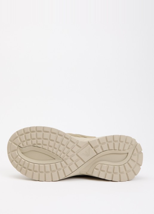 Armani Sneaker van leer met mesh details  - detail 5 olijfgroen