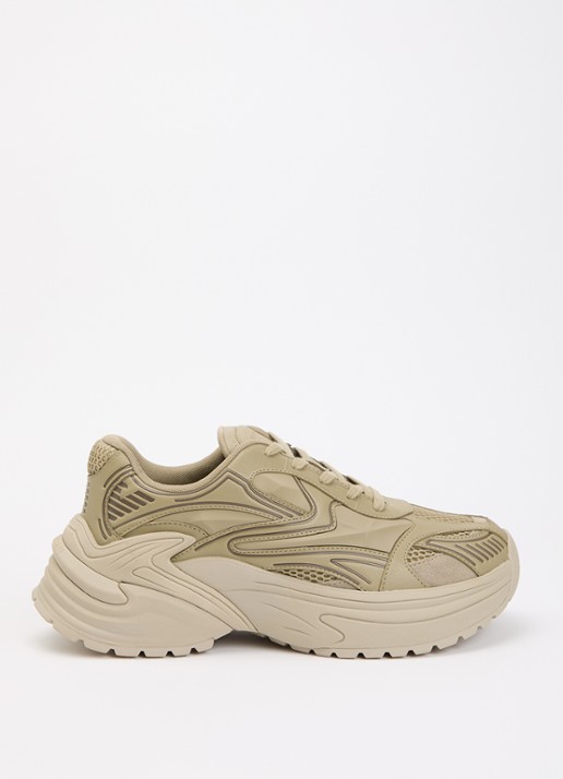 Armani Sneaker van leer met mesh details