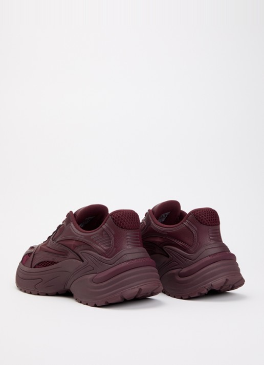 Armani Sneaker van leer met mesh details  - achterkant 5 aubergine
