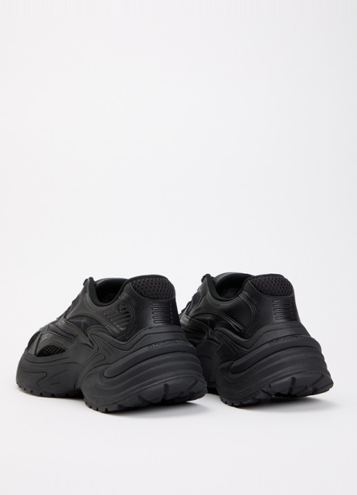 Armani Sneaker van leer met mesh details  - achterkant 5 zwart