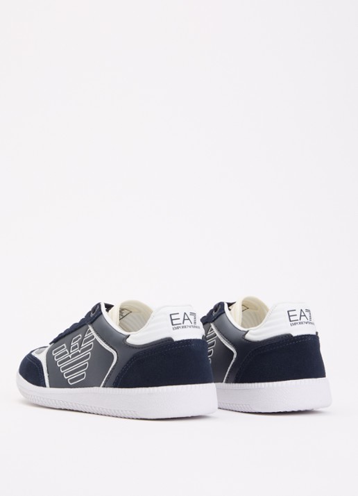 Armani Sneaker van leer met suède details - achterkant 2 donkerblauw