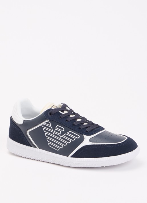 Armani Sneaker van leer met suède details