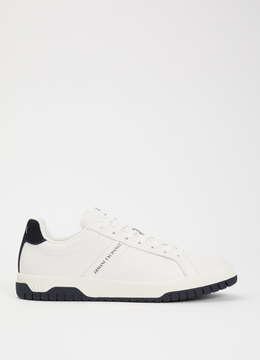 Armani Sneaker van leer met suède details