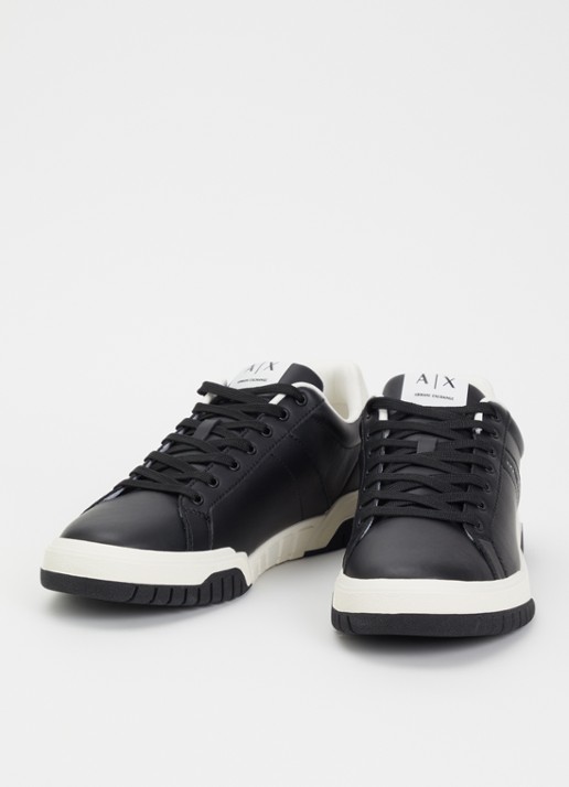 Armani Sneaker van leer met suède details - detail 3 zwart