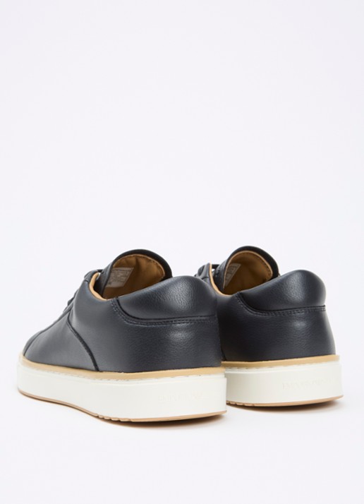 Armani Sneaker van leer - achterkant 2 donkerblauw