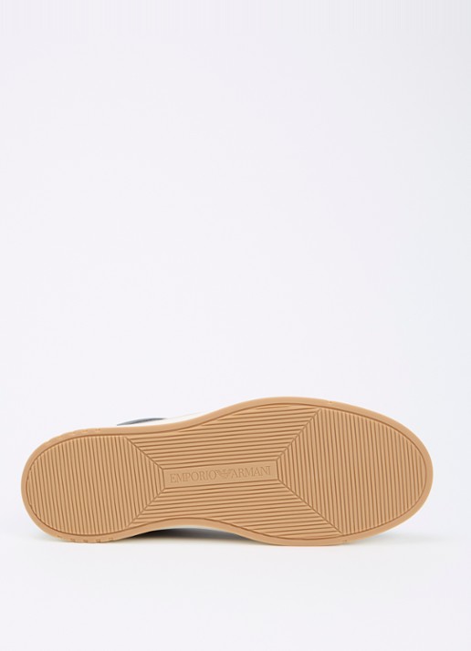 Armani Sneaker van leer - detail 5 donkerblauw