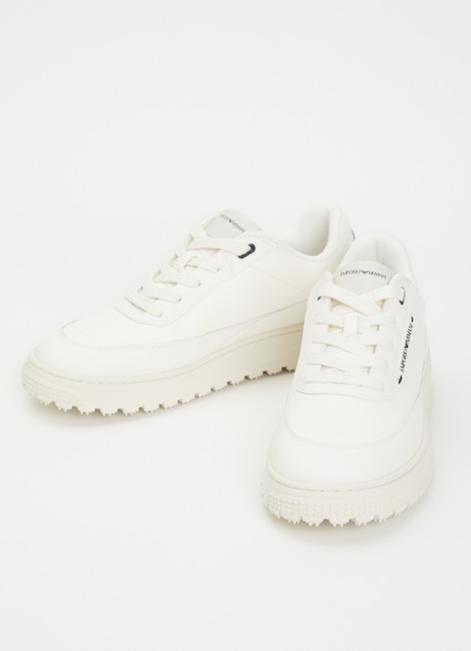 Armani Sneaker van leer - detail 2 gebroken wit