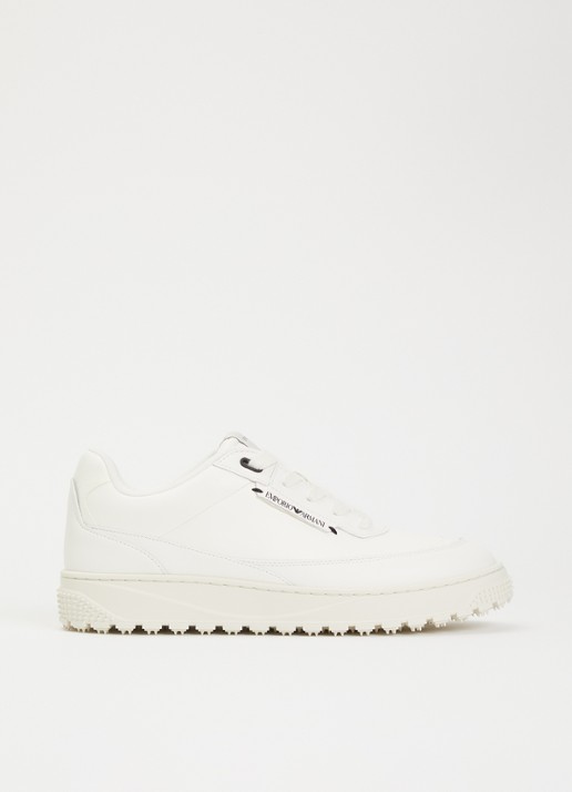 Armani Sneaker van leer - voorkant gebroken wit