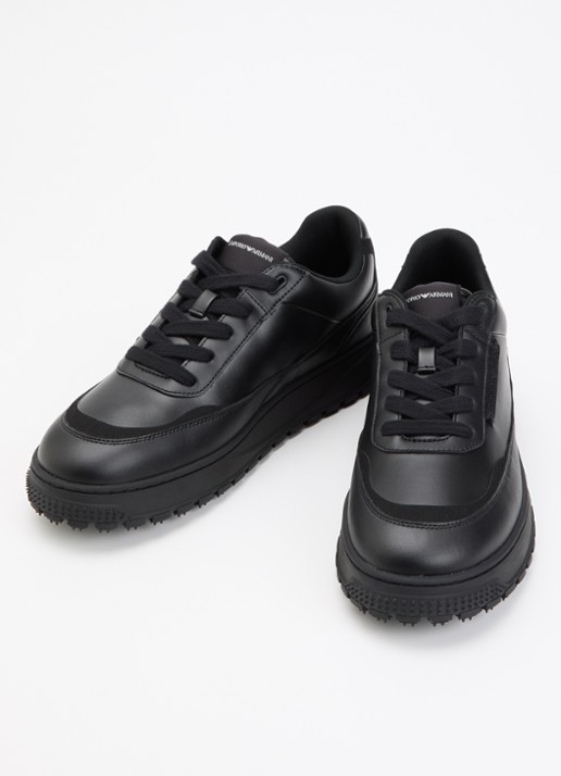 Armani Sneaker van leer - detail zwart