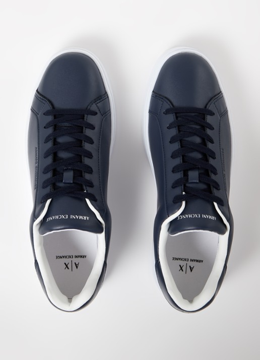 Armani Sneaker van leer - detail 3 donkerblauw