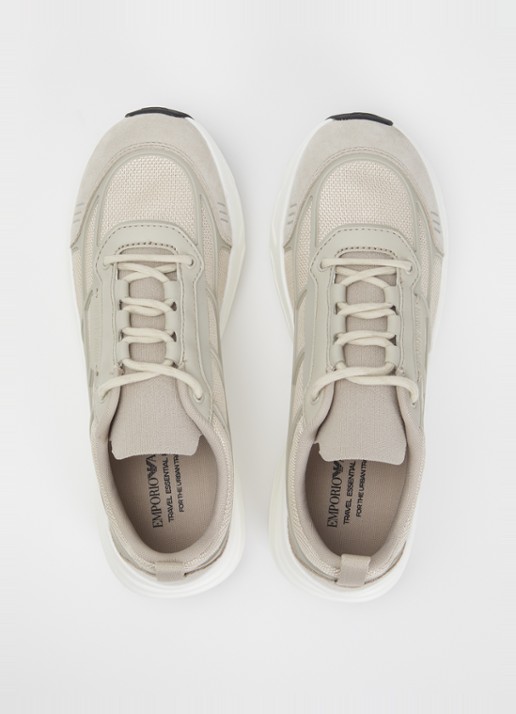 Armani Sneaker van mesh met details van suède - detail 3 beige
