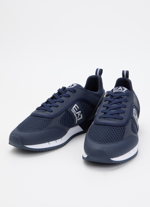 Armani Sneaker van mesh met logo - detail 3 donkerblauw