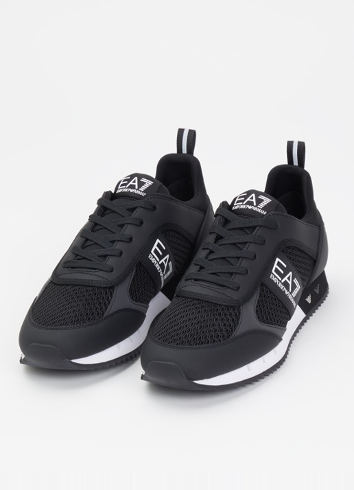 Armani Sneaker van mesh met logo - detail 3 zwart