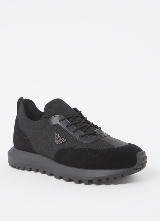 Armani Sneaker van mesh met suède details