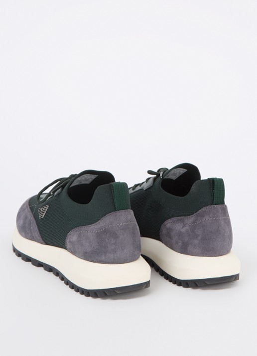Armani Sneaker van mesh met suède details - achterkant 2 groen