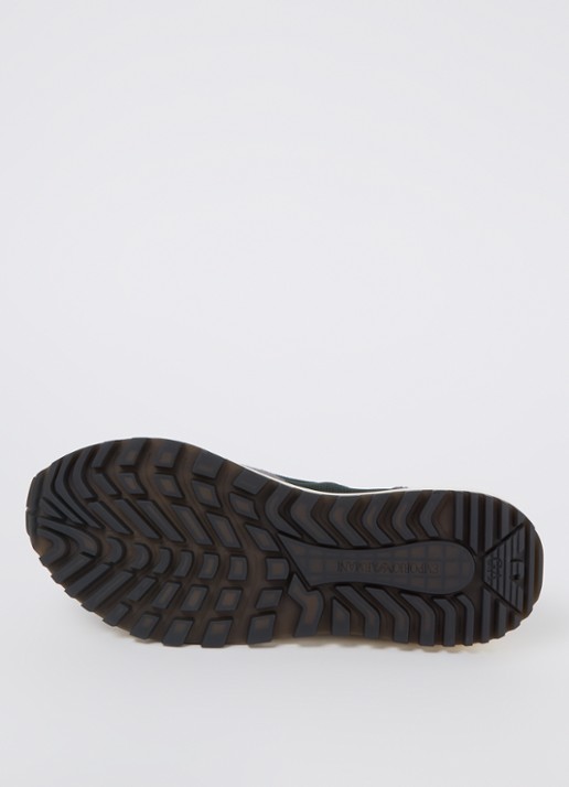 Armani Sneaker van mesh met suède details - detail 5 groen