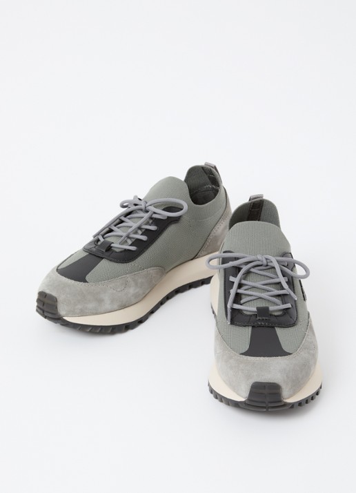Armani Sneaker van mesh met suède details - detail 2 grijs