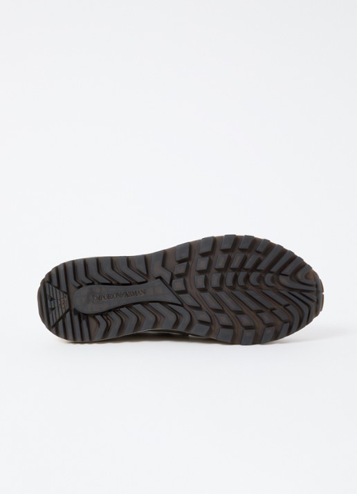 Armani Sneaker van mesh met suède details - detail 4 grijs