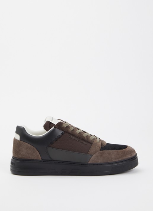 Armani Sneaker van mesh met suède details