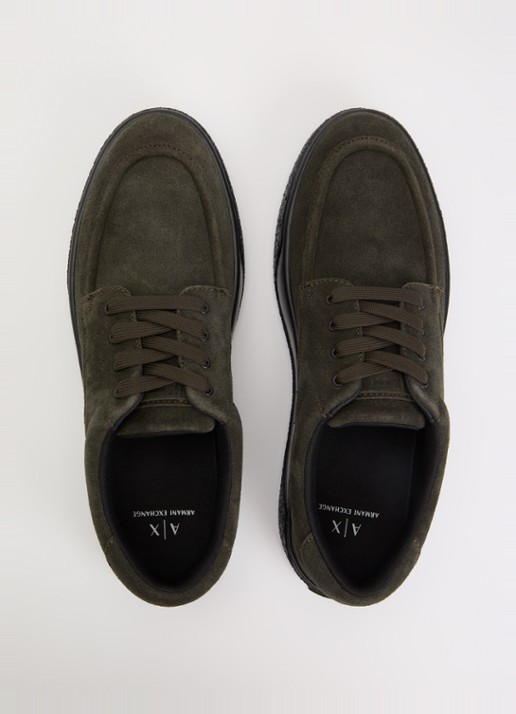 Armani Sneaker van suède  - detail 3 bronsgroen